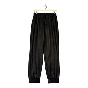 Frank Lyman | Black Faux Leather Joggers‎ Size 4